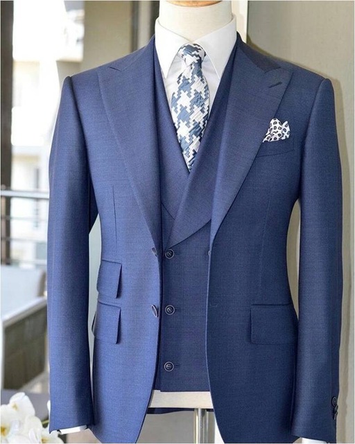 2019 Latest Coat Pant Design Men Suit Slim Fit 3 Piece Tuxedo Prom Wedding Suits Custom Groom Blazer Terno Masculino