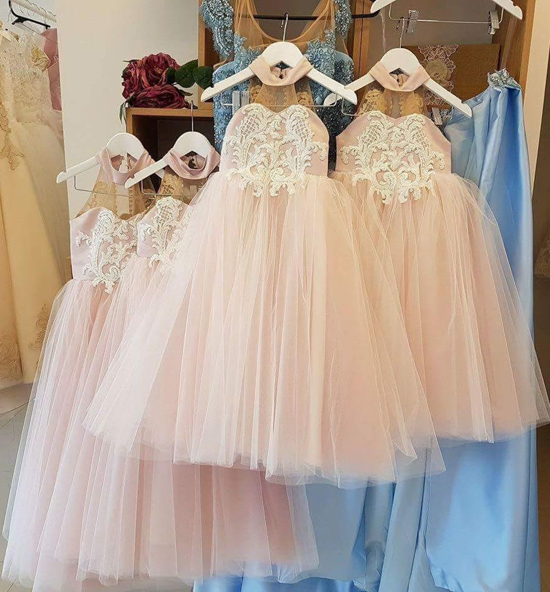 Appliques Sheer Back Flower Girl Dress,Princess Dress for Girls, Teenagers Kids Party Gowns,Lovely Flower Girl Dress,High Neck Flower Girl Dresses, Long Flower Girl Dresses,Lace Flower Girl Dresses