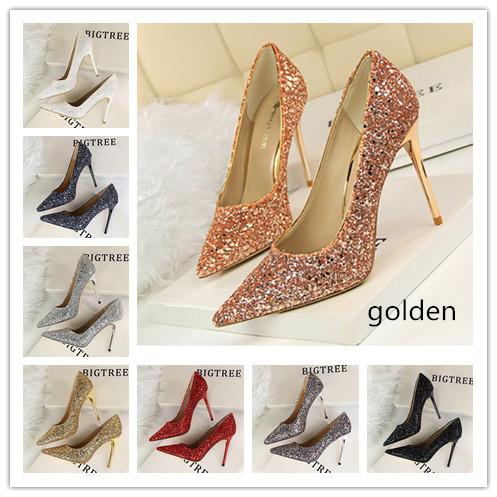 2019 Fashion 8 Colors Wedding Shoes Women's High Heels Shoes Classic Chinese Woman Party Shoes