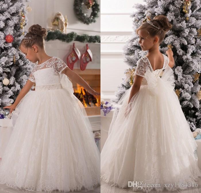 christmas wedding flower girl dresses