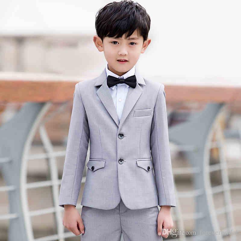 Autumn Winter Flower Boys Suits Blazers Dress Suits Coats Silver Kids Outdoor 80% Polyseter Material Blazers(jacket+pant)