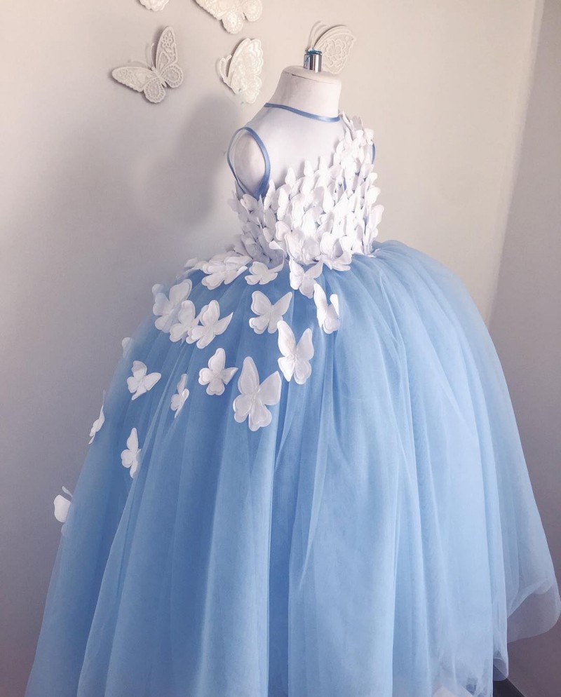 sky blue ball gowns