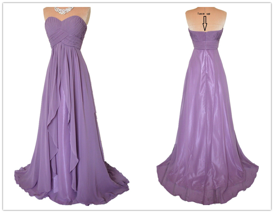 A Line Sexy Long Length Sweetheart Chiffon Evening Dress Prom Dress Custom Made Bridal Party Dress Ll272