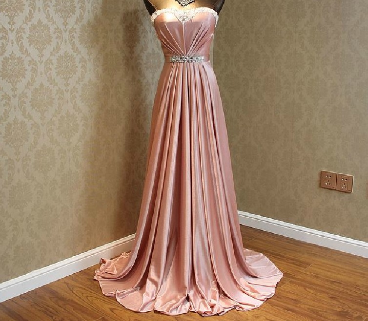 Ruffle Sexy Long Sweetheart Evening Dress Prom Dress Custom Made Beading Bridal Party Dress Ll341