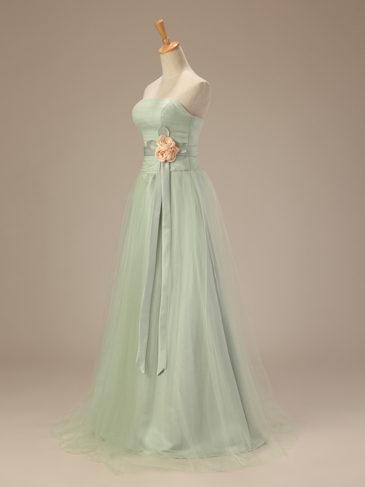 Bridesmaid Dress Light Green Long Evening Dress Prom Dress Custom Made A Line Bridal Party Dress C32