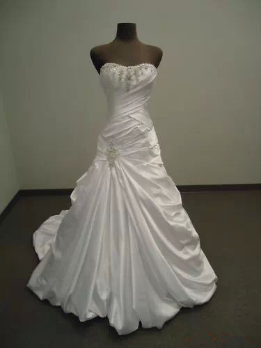 Formal Beading Sweetheart Long Train Ball Gown Satin Bridal Wedding Dresses Formal Floor Length C73