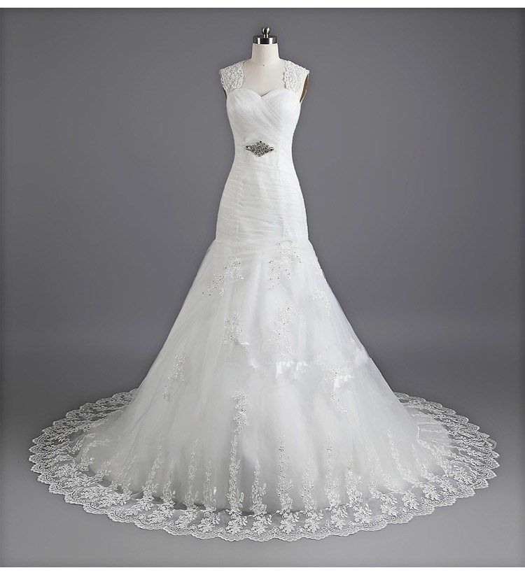 A Line Formal Beading Sweetheart Long Train Lace Custom Made Bridal Wedding Dresses Formal Floor Length xz02