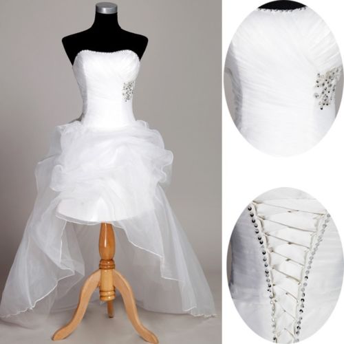 Bridesmaid Dress Organza Hi-lo Beading Evening Dress Prom Dress Custom Made Bridal Party Dress Xz79