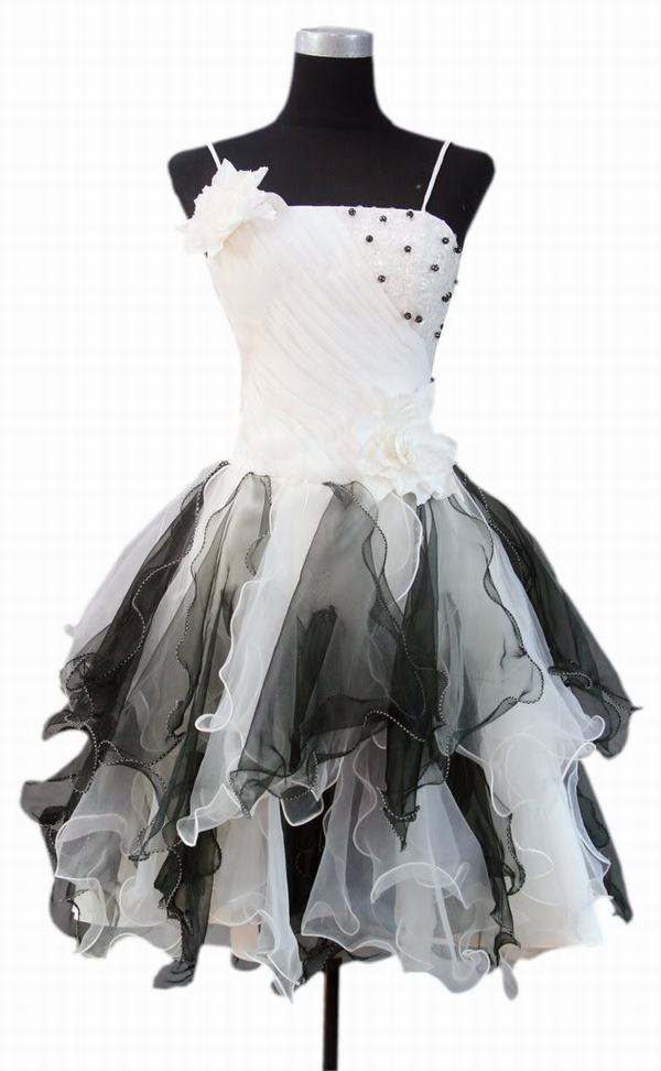 Spaghetti Strap Homecoming Dress Ruffle Short Mini Sexy Beading Evening Dress Prom Dress Custom Made Bridal Party Dress B09