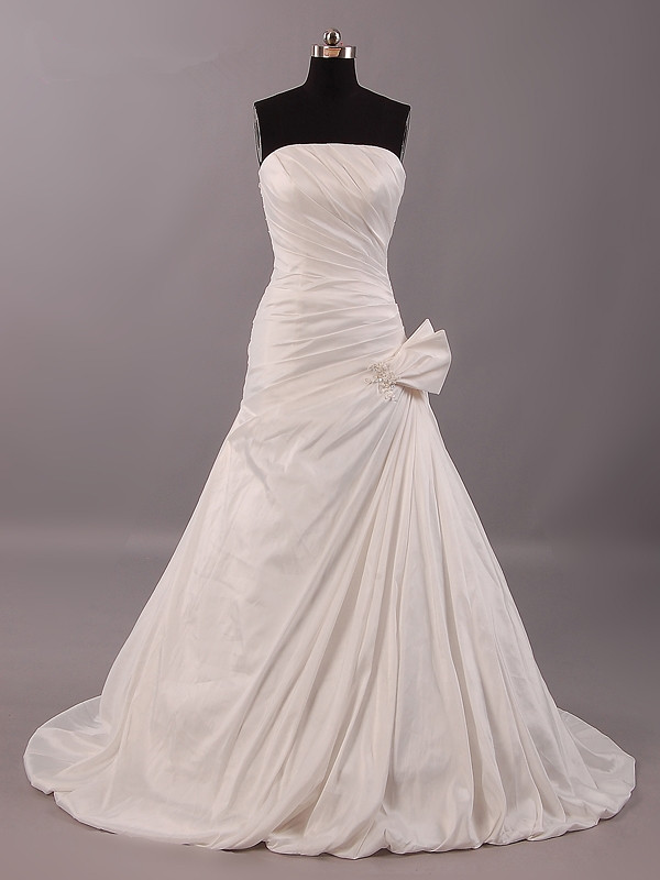 Bridal Dress Wedding Gown Satin Ruffle Evening Dress Prom Dress Custom Made Bridal Party Dress B28
