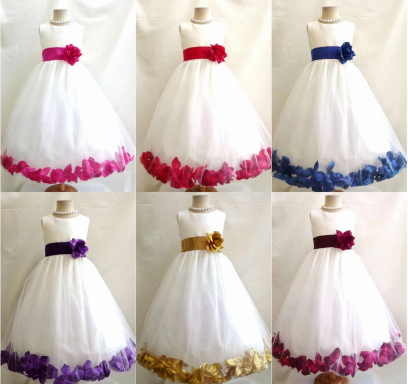 Formal Tea Length Flower Girl Dresses Children Birthday Dress Tulle Kids Wedding Party Dresses Fg25