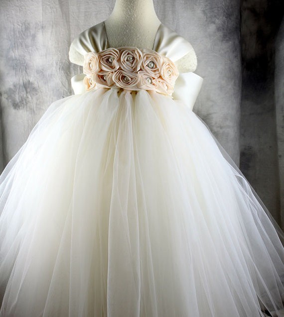 Cap Sleeve Tea Length Flower Girl Dresses Children Birthday Dress Tulle ...