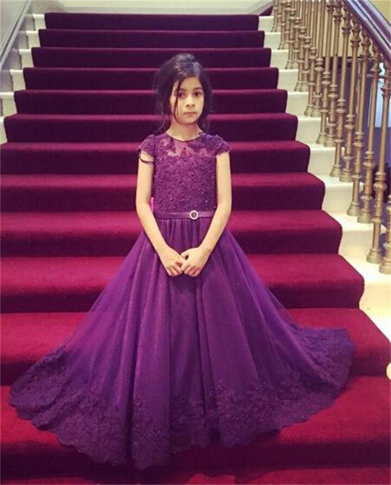 girls long purple dress