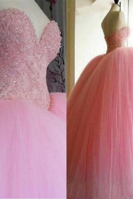 Pink New Quinceanera Dress Ball Gown Sweet 16 Prom Party Formal Wedding Dresses