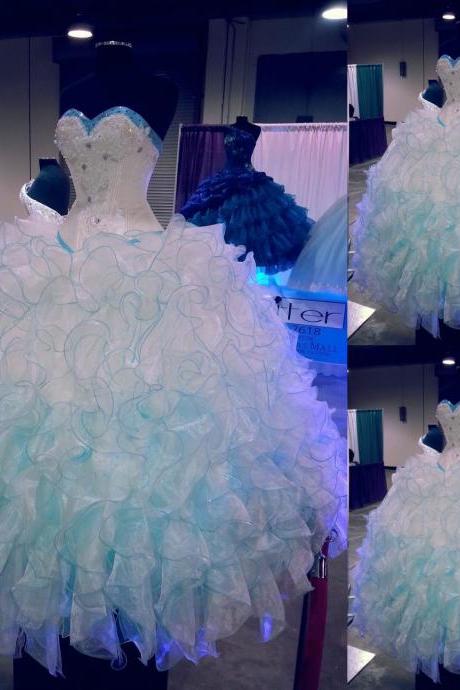 2017 Organza Prom Party Quinceanera Pageant Dress Ball Gown Wedding Dresses