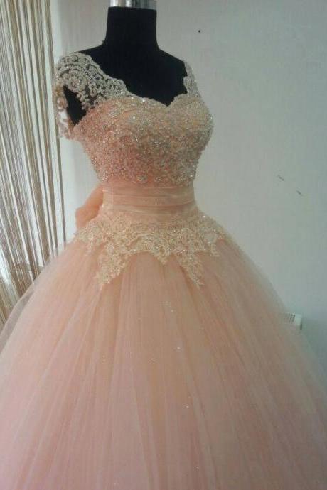 Pink Prom Dresses Quinceanera Dresses Lace-up Tulle Dresses Quinceanera Dresses Prom Dresses Ball Gown