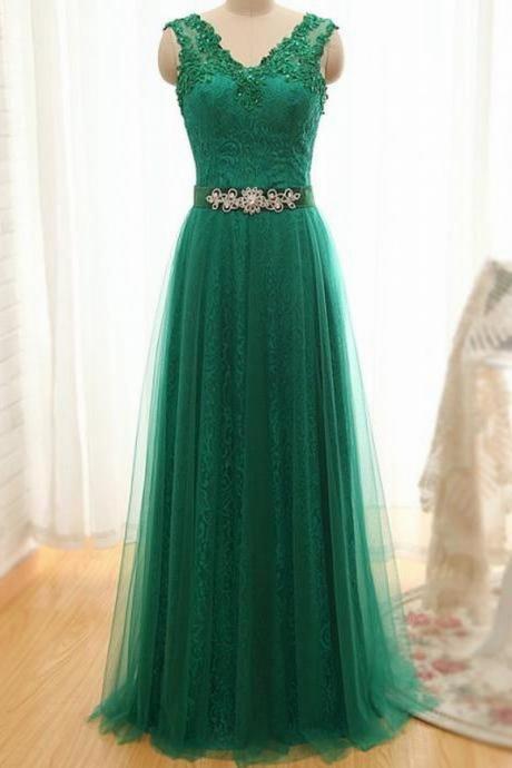 Charming Prom Dress Tulle Prom Dress Appliques Prom Dress A-line Evening Dress