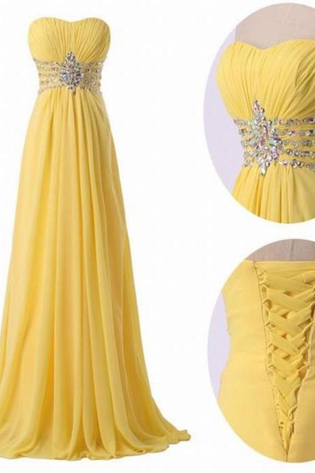 Charming Prom Dress Sweetheart Prom Dress Beading Prom Dress Chiffon Prom Dress A-Line Evening Dress