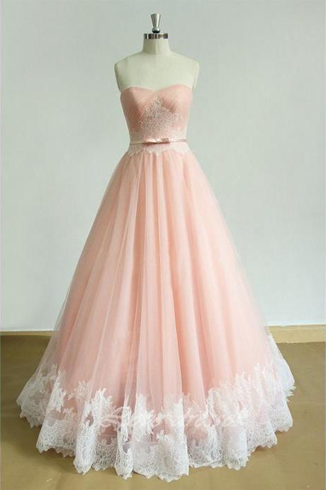 Charming Prom Dress A-line Prom Dress Appliques Prom Dress Tulle Prom Dress Sweetheart Evening Dress