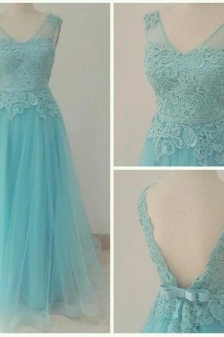 Charming Prom Dress V-neck Prom Dress Noble Prom Dress Tulle Prom Dress A-line Evening Dress