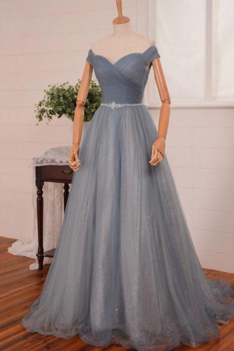 Cute Prom Dress A-line Prom Dress Tulle Prom Dress Cap-sleeve Prom Dress Lace-up Prom Dress