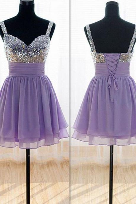Homecoming Dress Sequined Homecoming Dress Chiffon Homecoming Dress Short Homecoming Dress