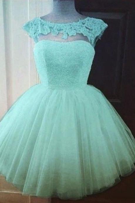 Homecoming Dress A-line Homecoming Dress Tulle Homecoming Dress Appliques Short Prom Dress