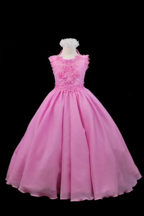 Pink Girls National Pageant Glitz Formal Party Long Dress Custom Made Ytz332 (1)