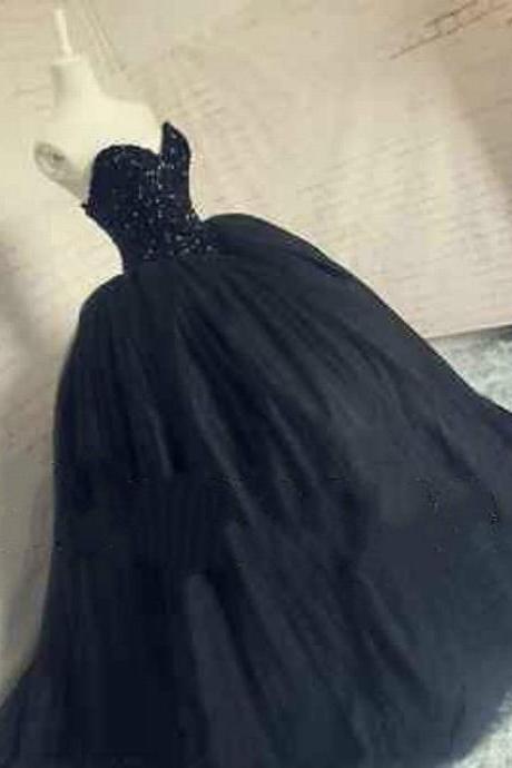 Women Fashion Black Ball Gown Prom Party Pageant Formal Gown Wedding Quinceanera Dresses Evening Dress 105