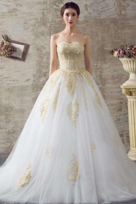 cream colored ball gown