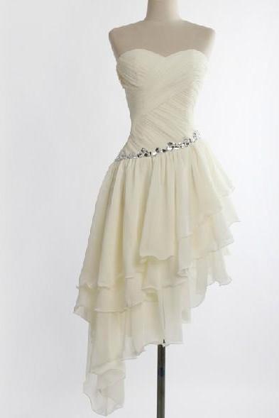 Formal Sweetheart Chiffon Evening Dress Prom Dress Custom Made Bridal Party Dress C66