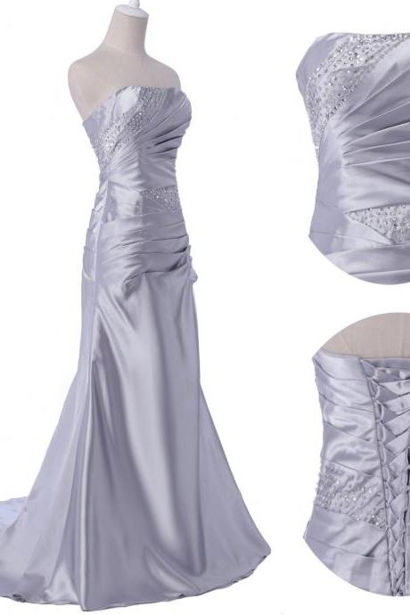 Bridesmaid Dress Mermaid Ruffle Chiffon Beading Evening Dress Prom Dress Custom Made Bridal Party Dress Xz85