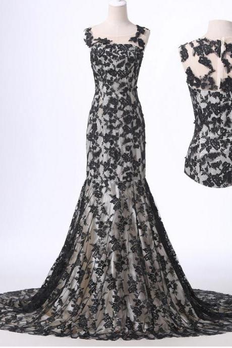 Bridesmaid Dress Long Lace Mermaid Evening Dress Prom Dress Custom Made Bridal Party Dress Xz101