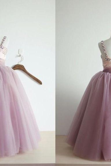 Flower Girl Dresses Children Birthday Dress Crystal Pink Ball Gown Tulle Wedding Party Dresses H101