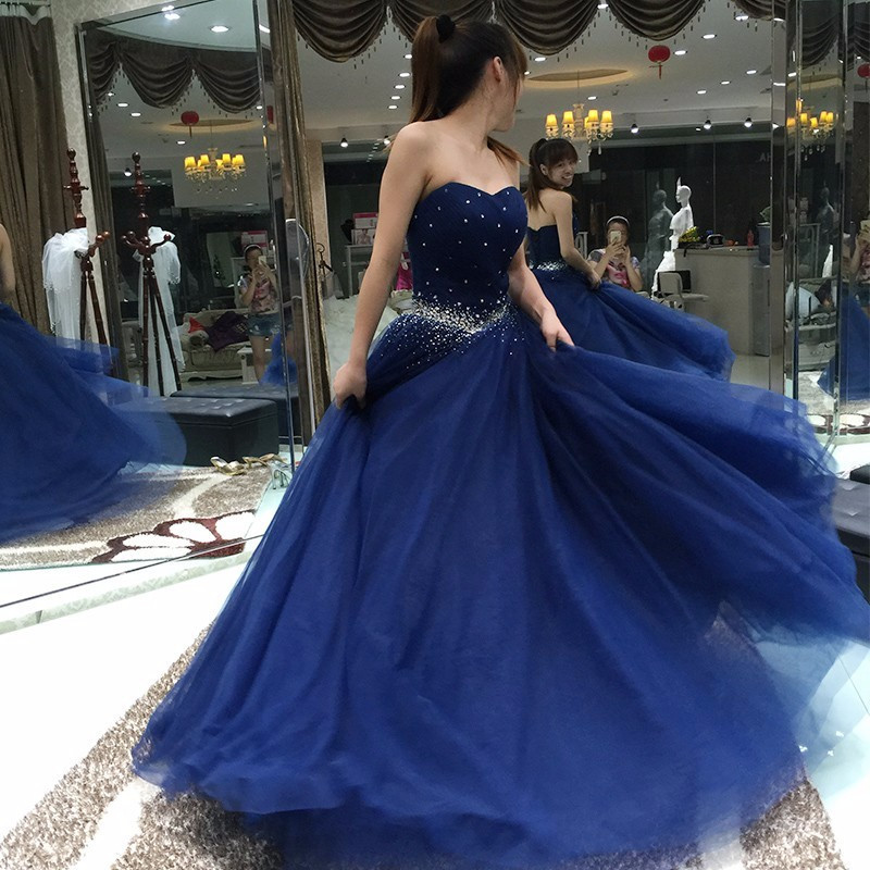 Crystals Royal Blue Cape Sleeves A-Line Pageant Dress