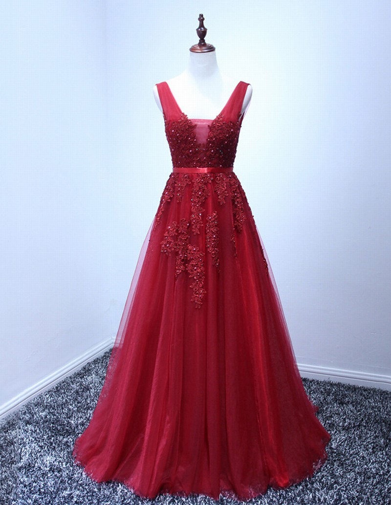 High Quality Prom Dress Tulle Prom Dress Appliques Prom Dress Appliques