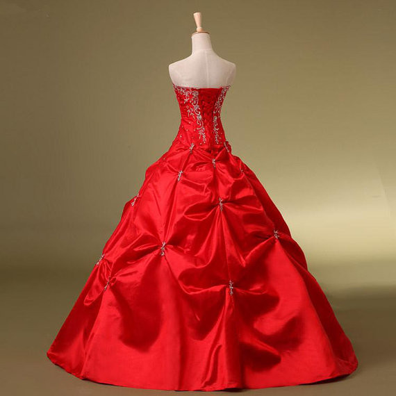 Quinceanera Dress Satin Ball Gown Long Evening Dress Prom Dress Custom ...